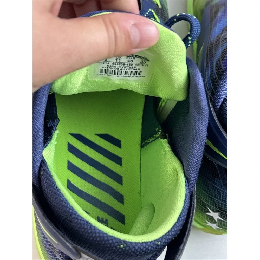 NIKE Zoom Field General FTBL Navy/Lime Green 654859-430 sz 12‎
